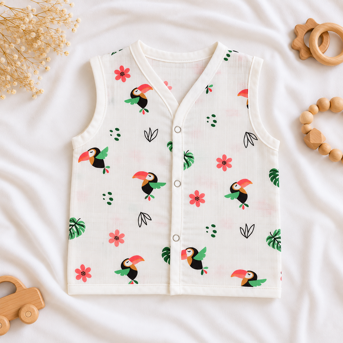 Muslin Snap Button Jabla- Toucan