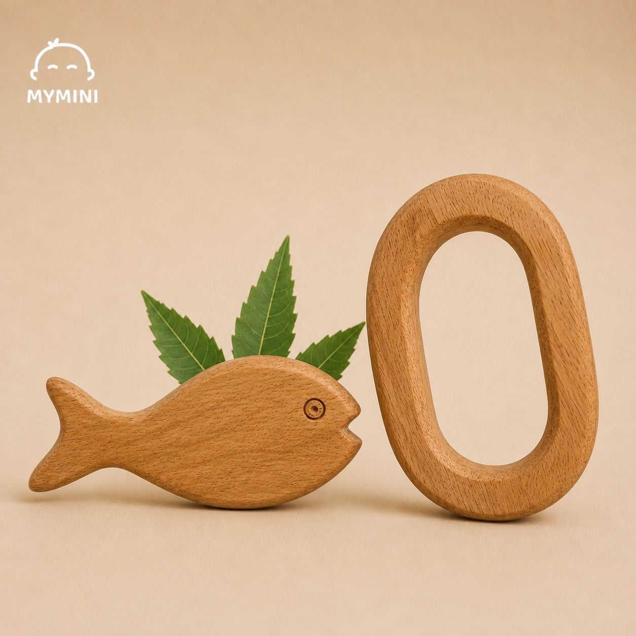 Fish & Oval-Neem Wooden Teether