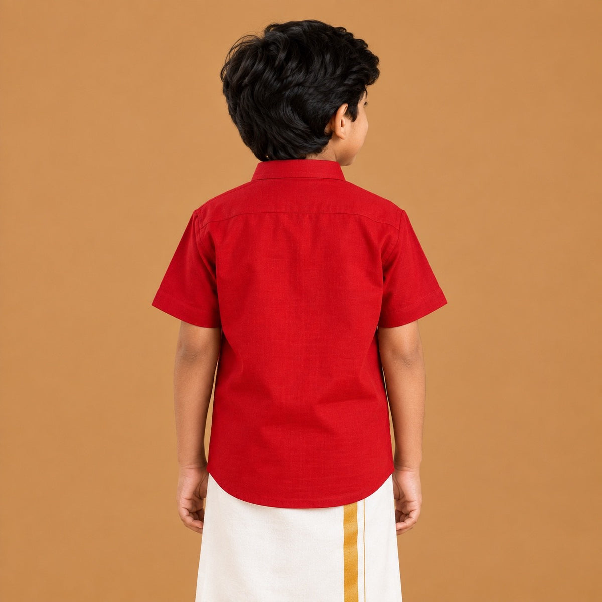 Kids Ethnic Shirt - Red geomentry