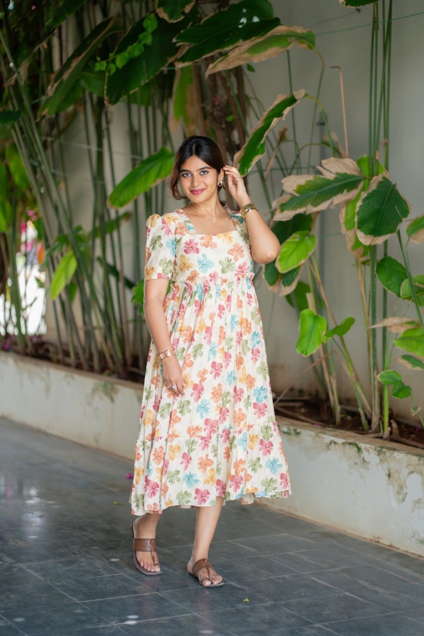 Sandal Bloom floral maternity maxi dress for women