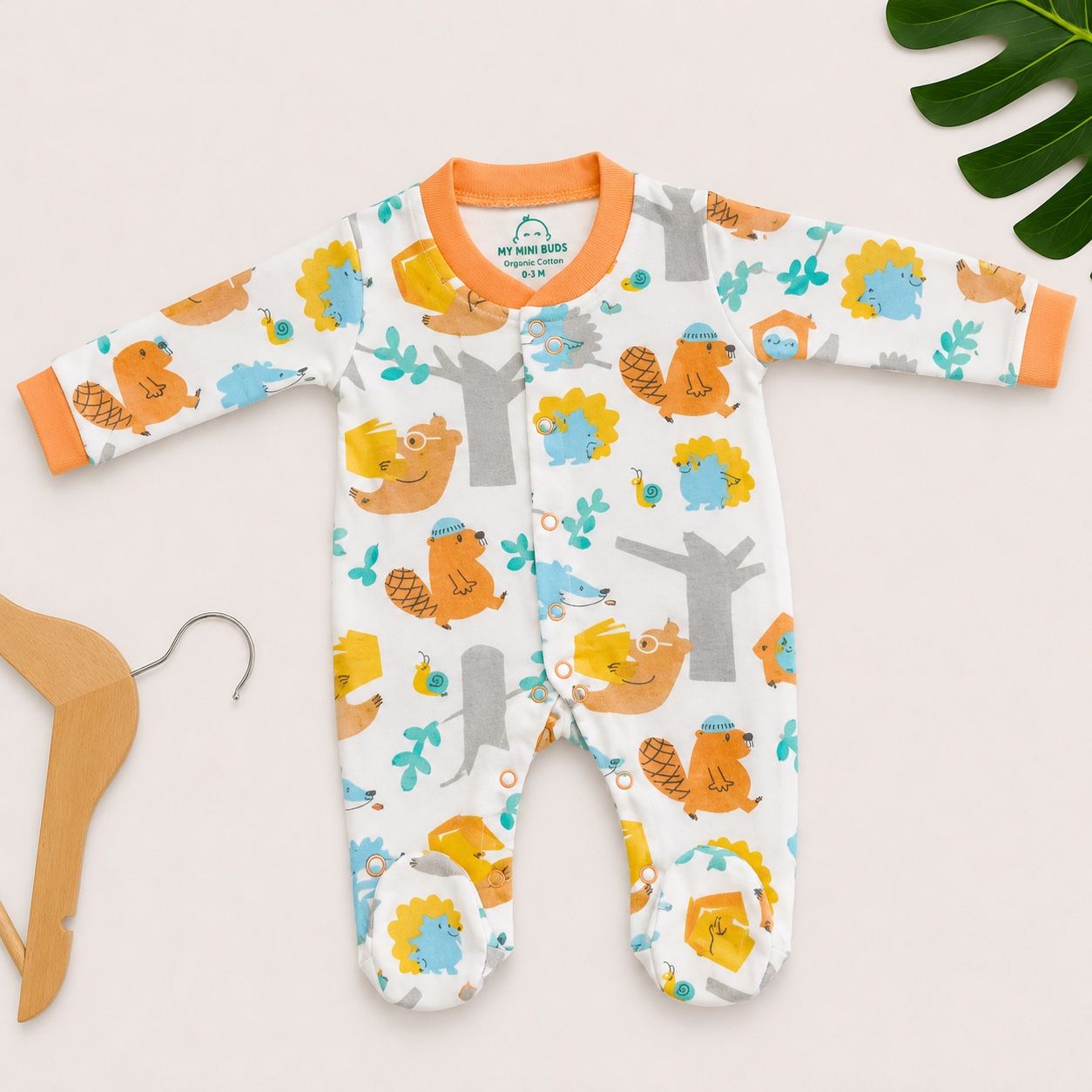 Sleep Suit- Orange Combo