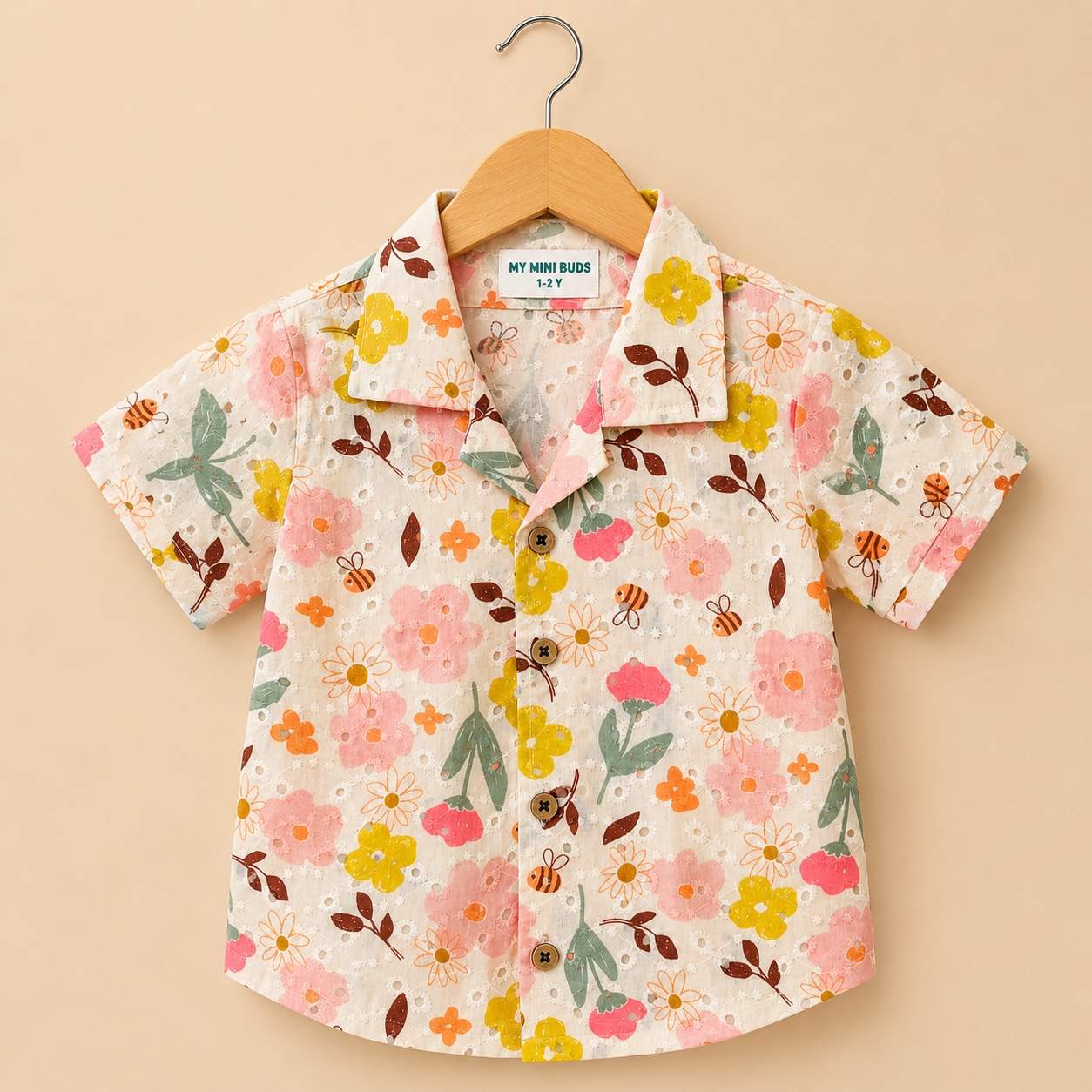 Hakoba sleeve shirt- Honey Bee Floral