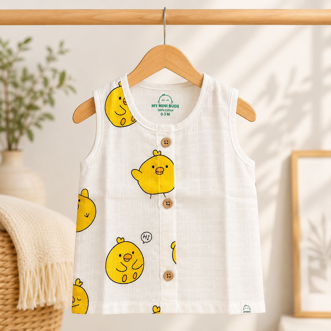 Muslin Button Jabla- Duck Pannel