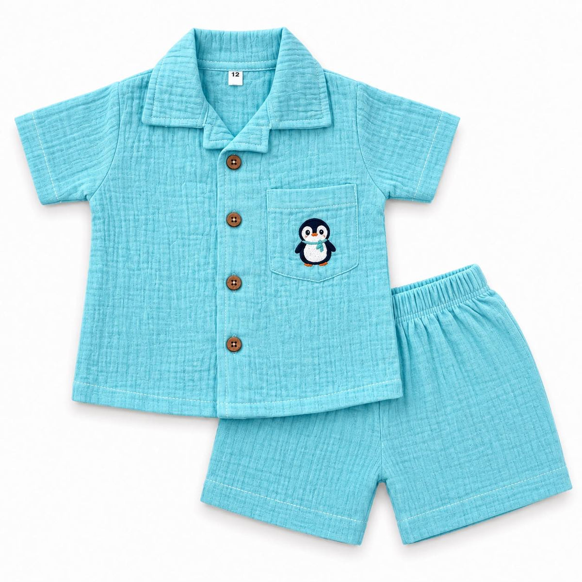 Cuban Collar- sky blue Co-ord Set