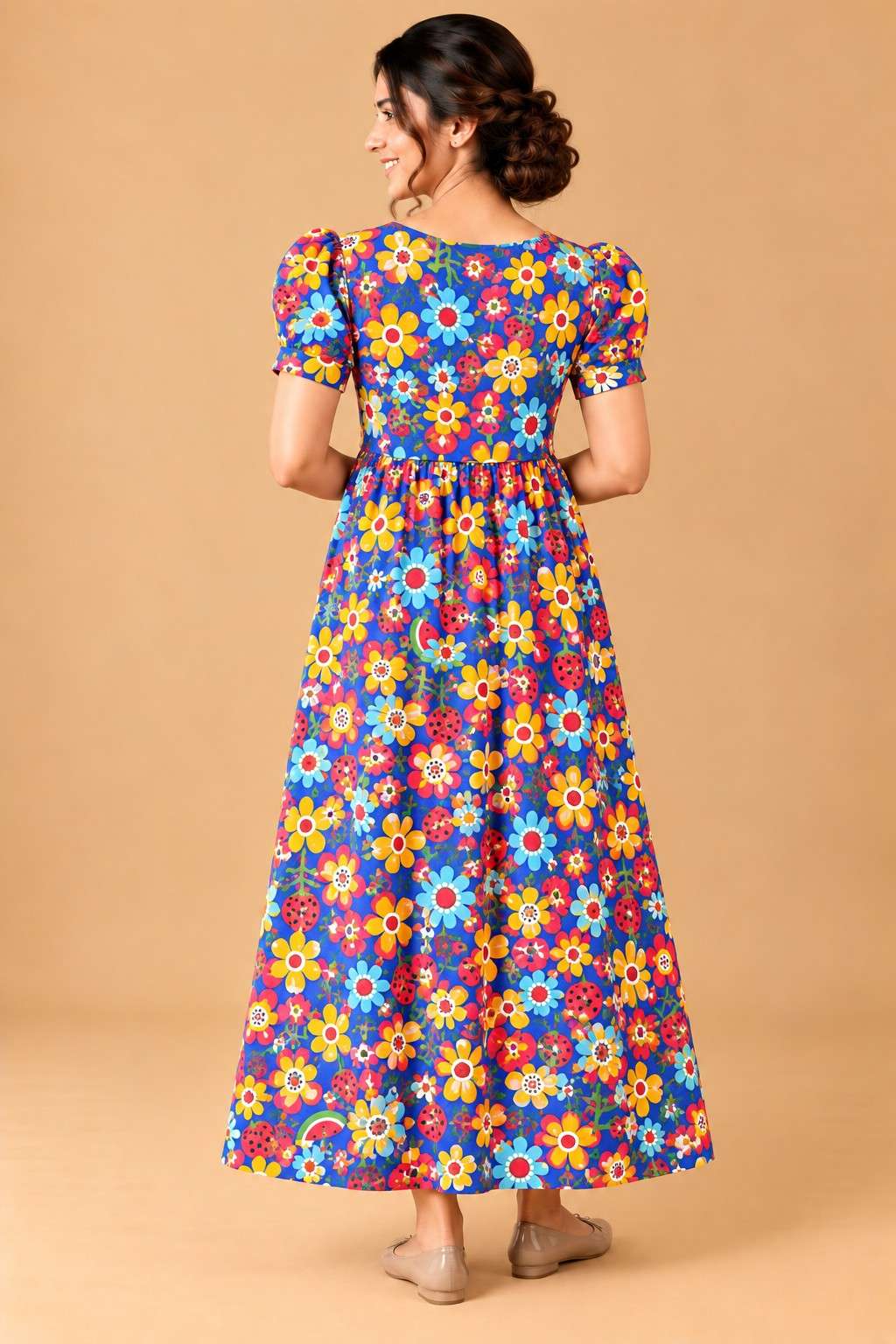 Color Flower Maternity Zipless Maxi.