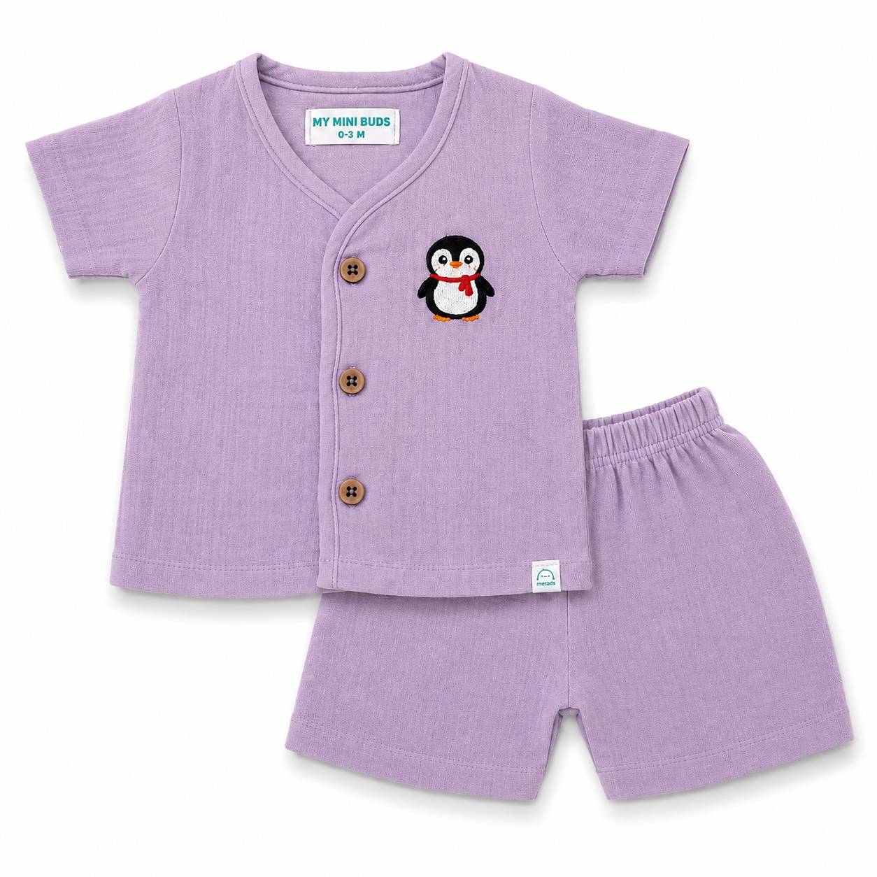 Muslin Jabla set-Crinkle- Penguuin