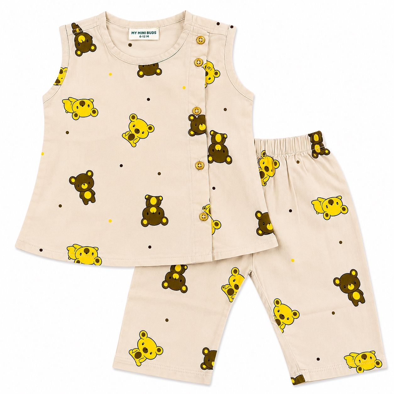 Bear Print -Co-Ord Set-cotton