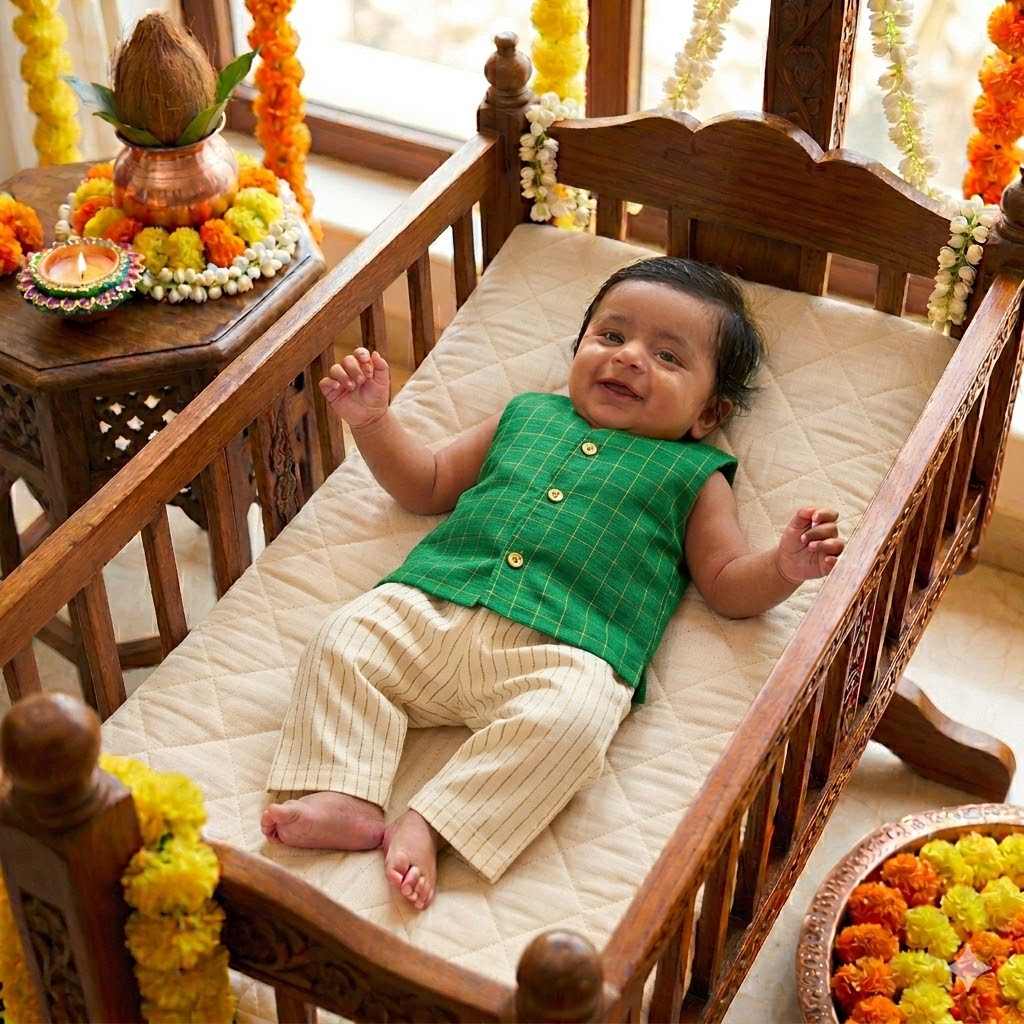 Newborn Ethnic set-Pachai Ponn Ceremony Set