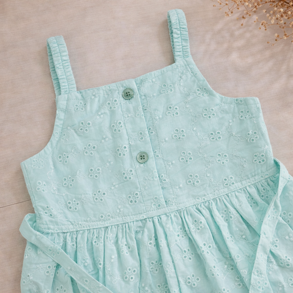 Hakoba Frock-White Blue