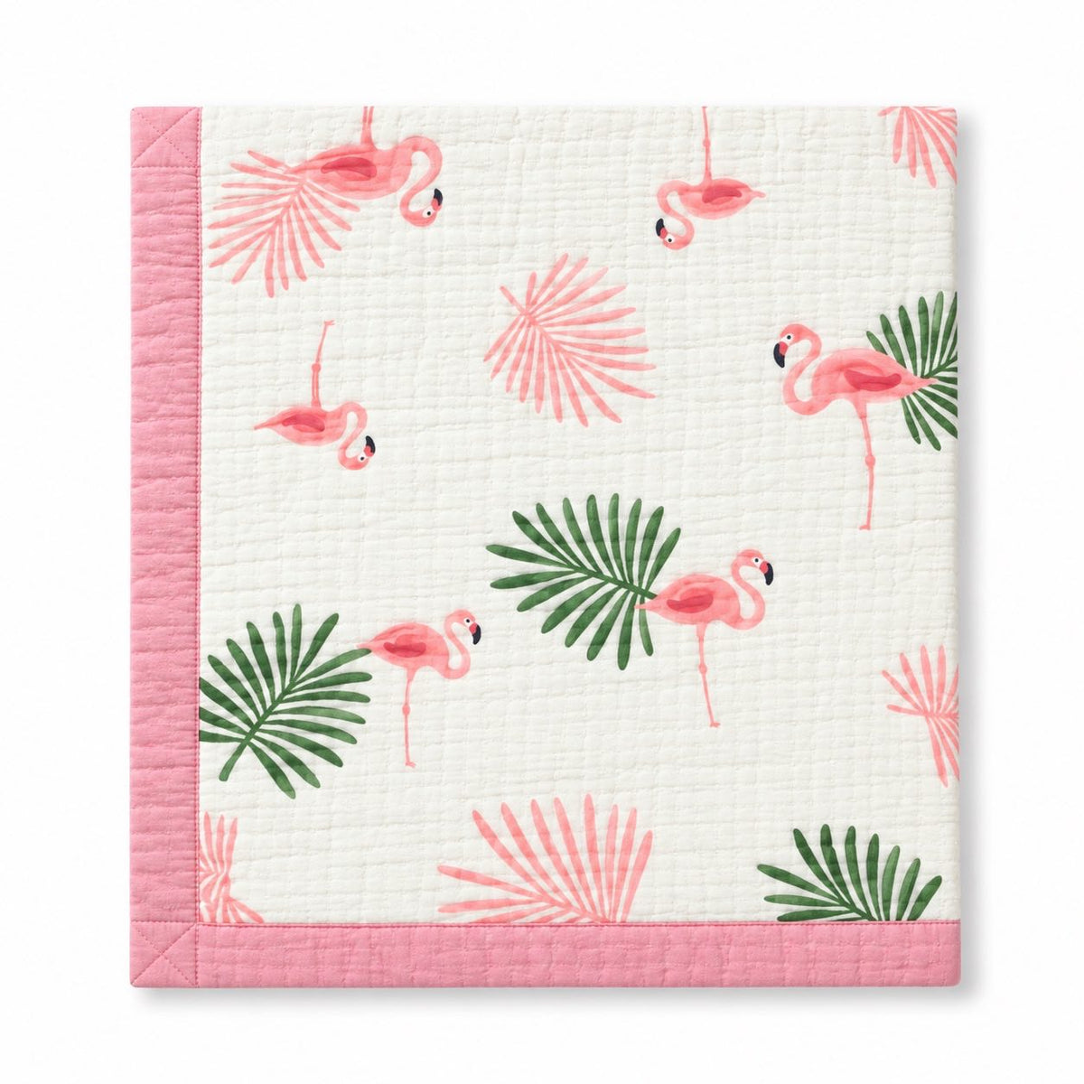 Flamingo bird - 6 Layer Crinkle Muslin Baby Blanket - 110*110cm