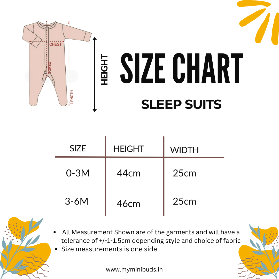 Yellow Chest Print -Sleep Suit
