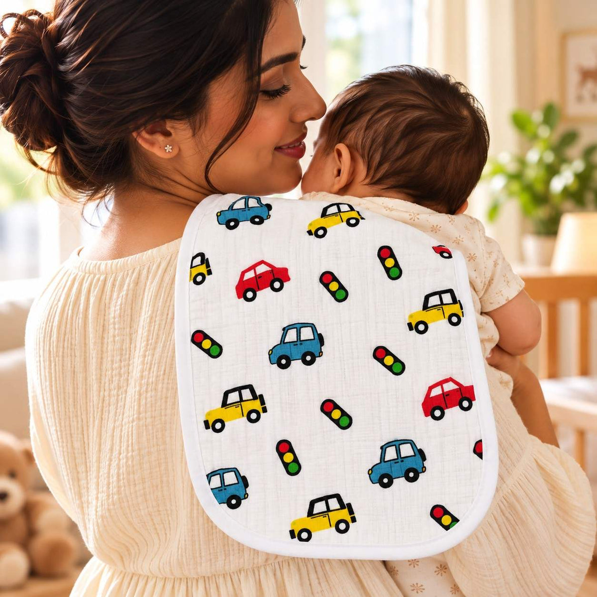 Muslin  Burp Cloth - Car
