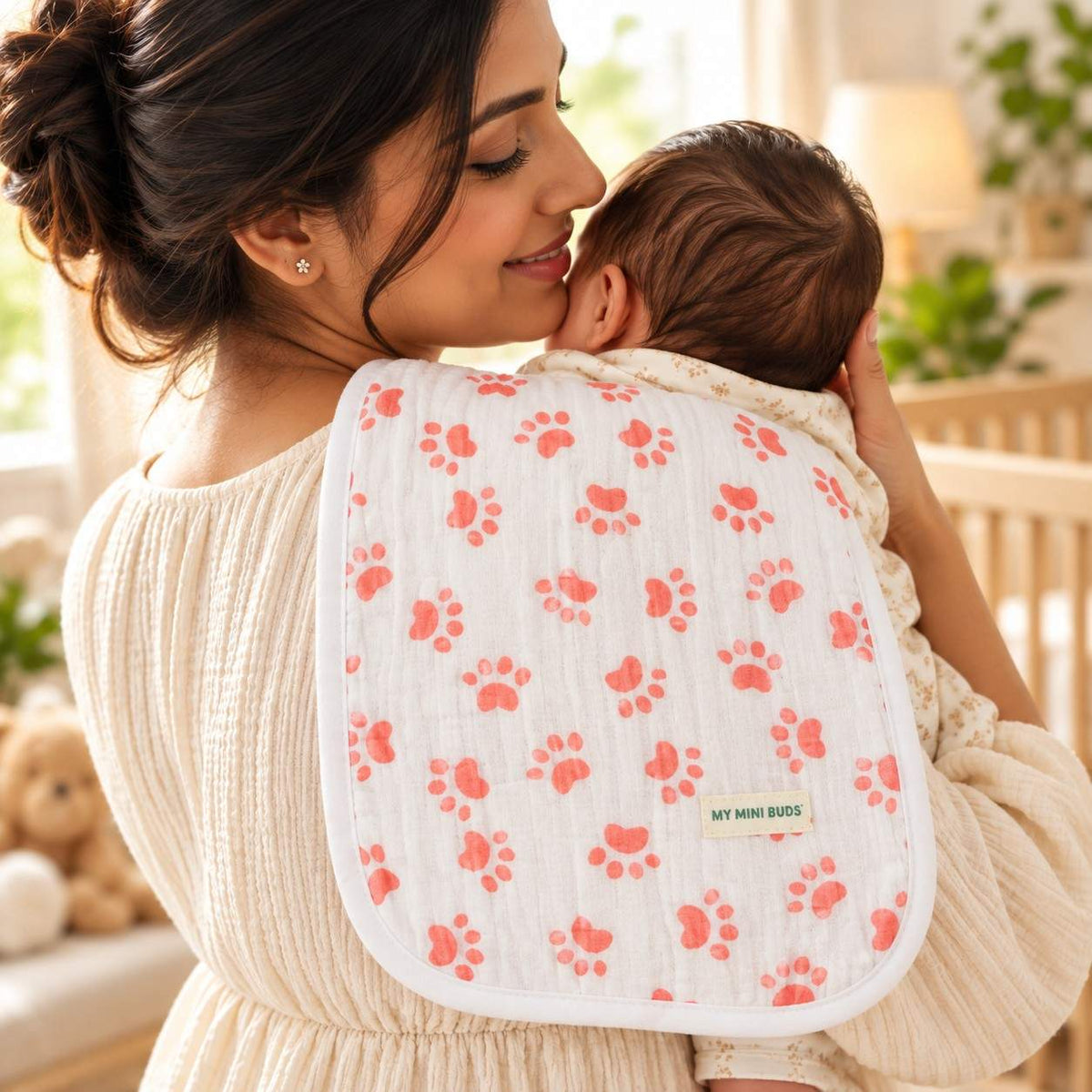 Muslin Burp Cloth - Little Paws