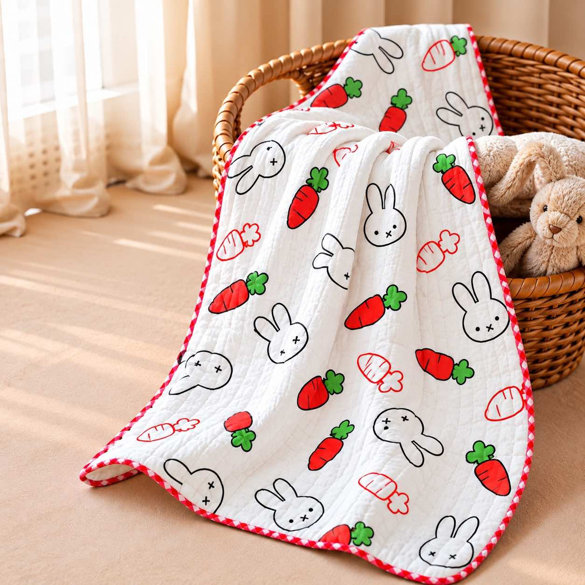 Bunny&carrot -2 layer Blanket 85*85cm