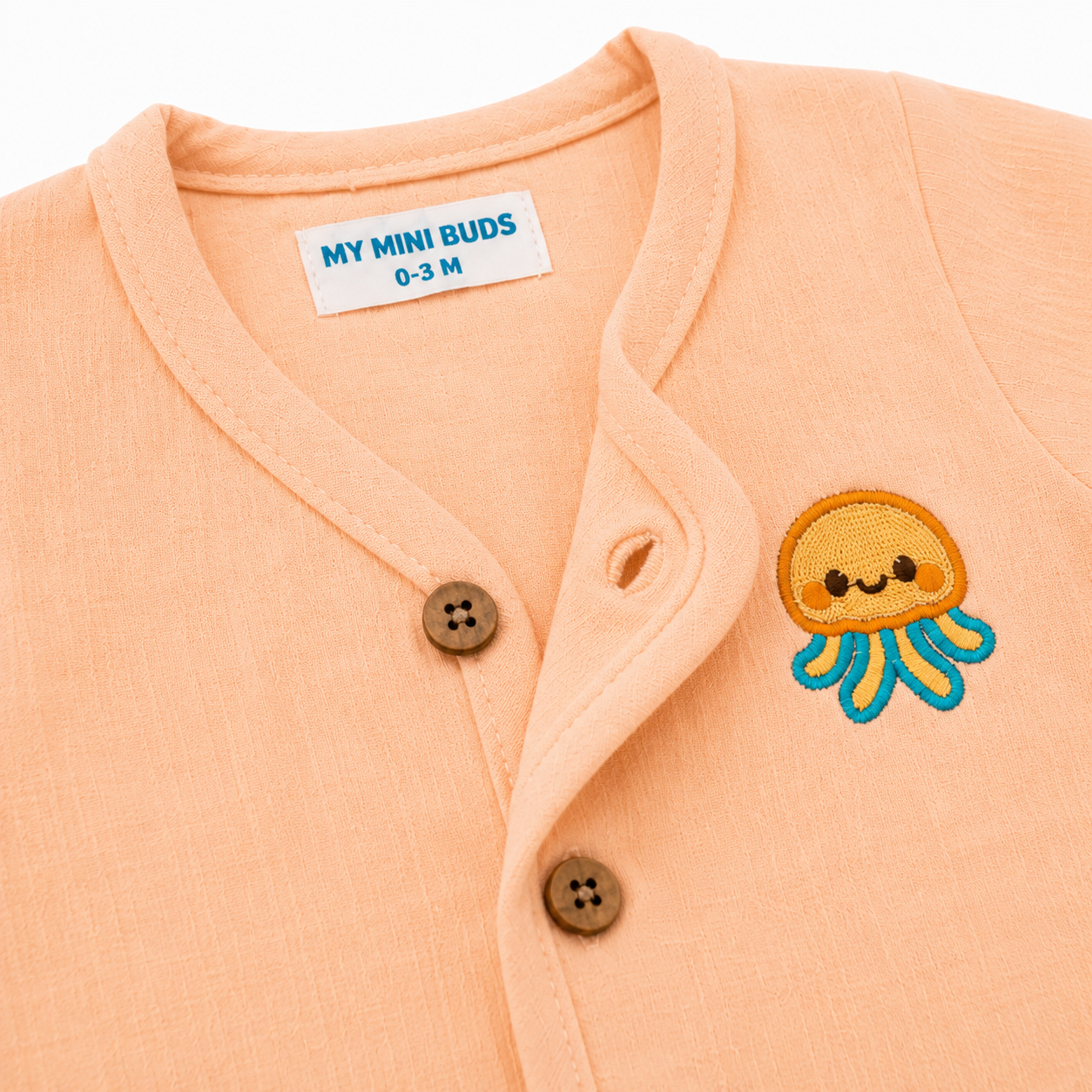 Muslin Jabla set-Crinkle- Peach jellyfish