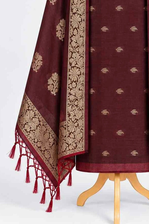 Wine Maroon 3-piece Kurthi set