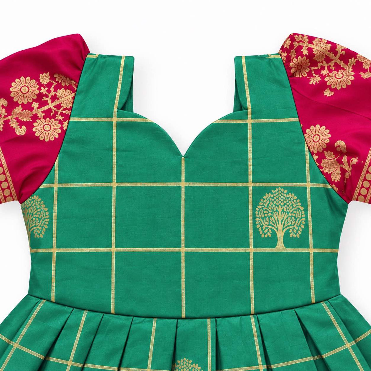 Teal Rosebud Ethnic Frock