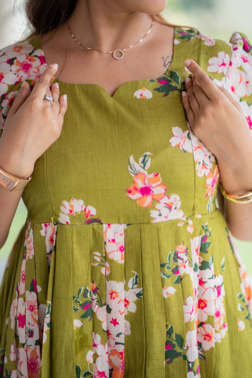 Olive Blossom Grace maternity dress full length