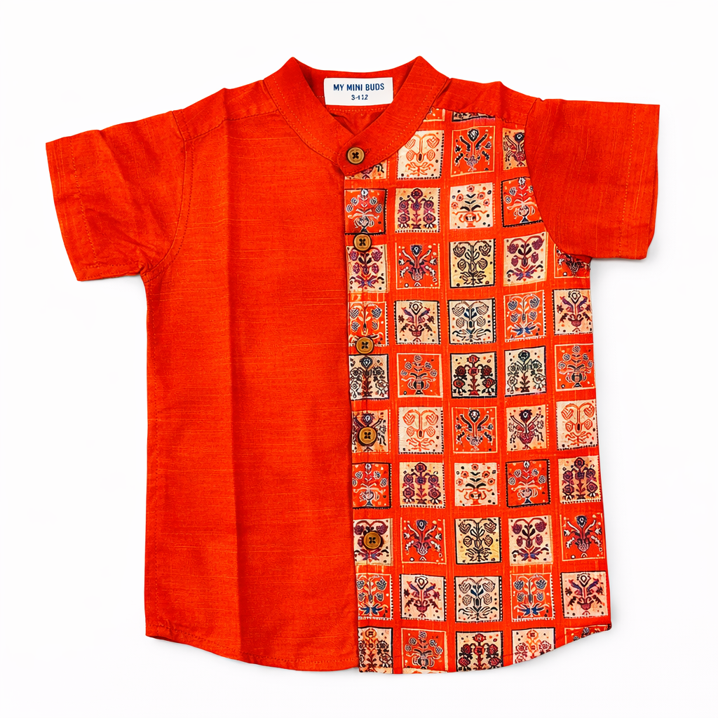 Kids Ethnic Shirt - orange