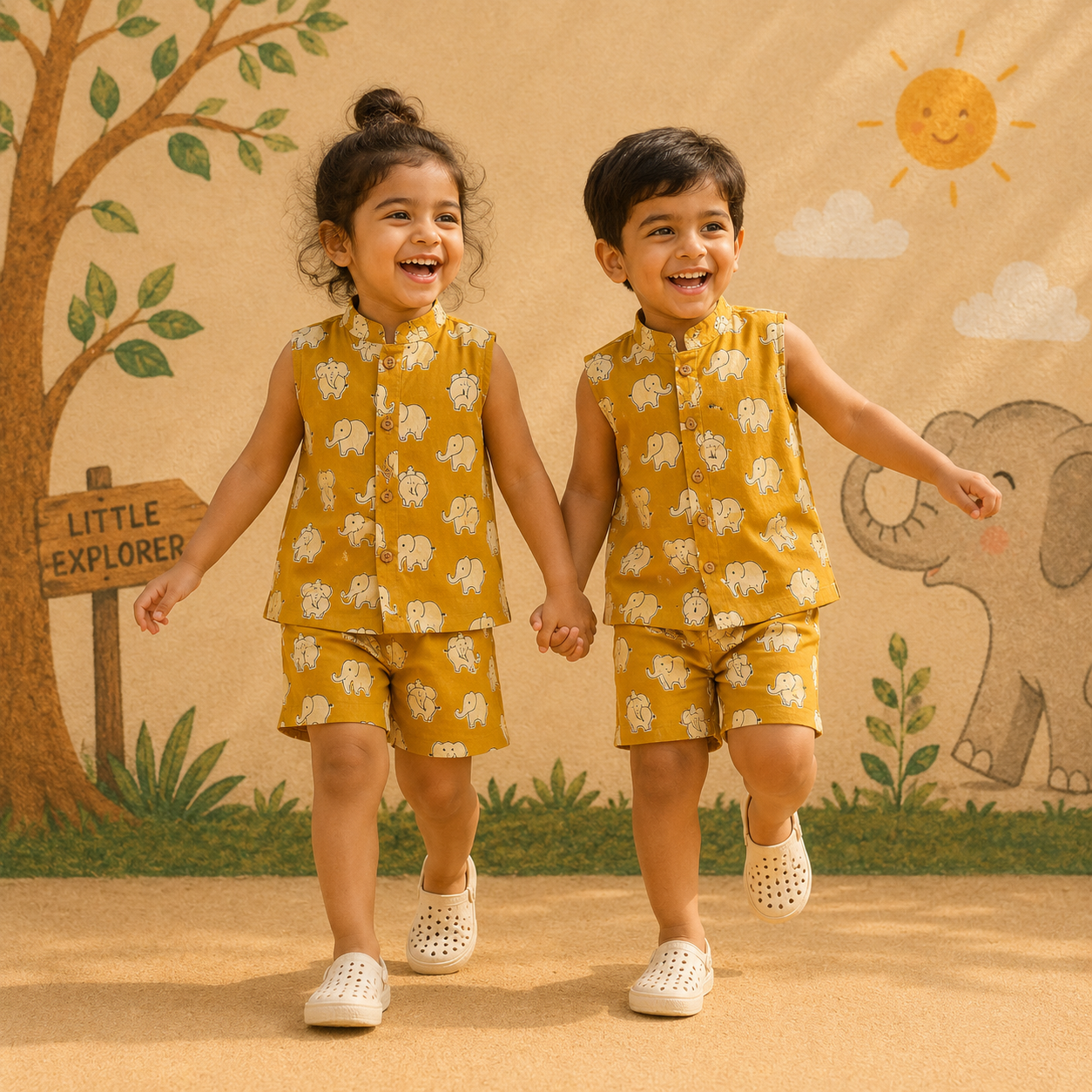 Tusker Charm Sleeveless  Co-ord Set