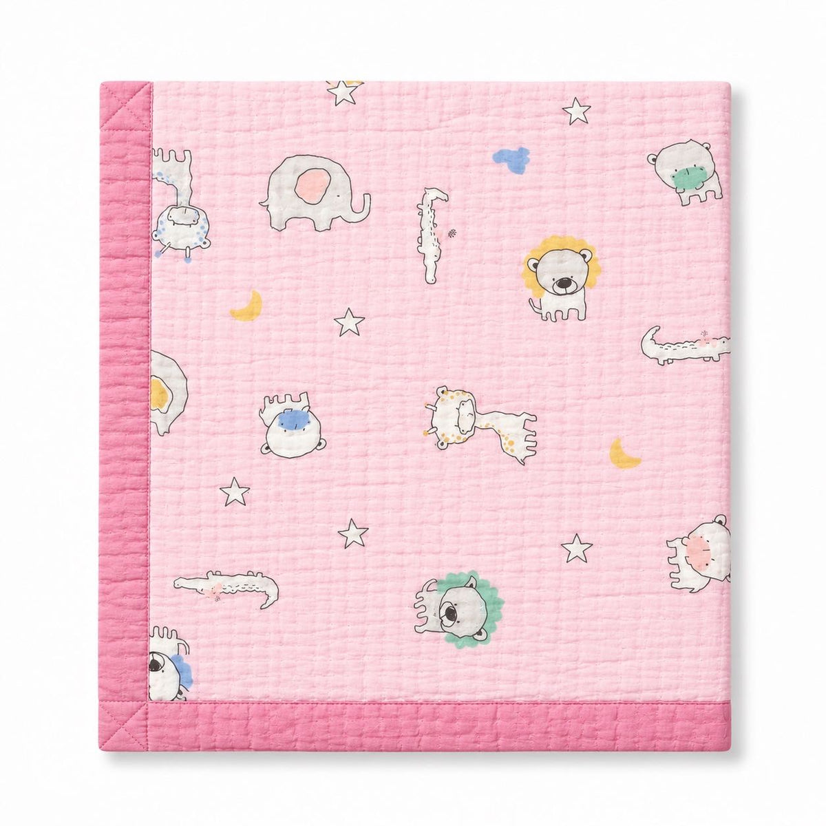 Green Dino- 6 Layer Crinkle Muslin Baby Blanket - 110*110cm