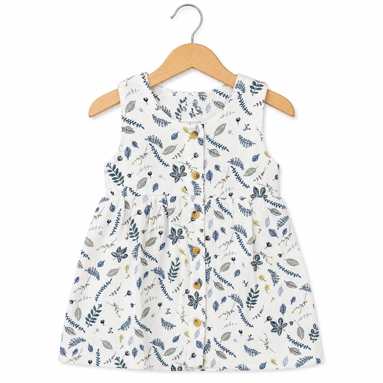 Sleeveless Frock- Leaves