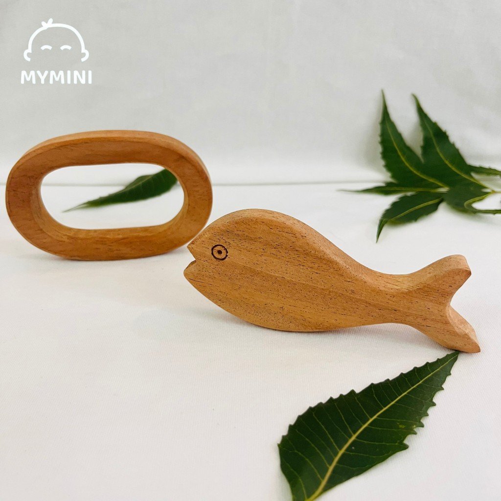 Fish & Oval-Neem Wooden Teether
