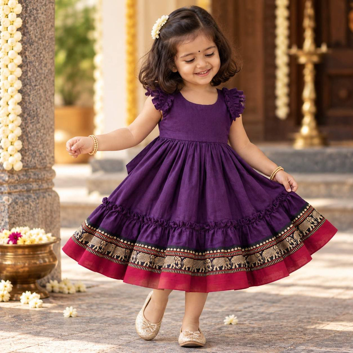 Deep Purple-Madhura Ethnic Frock