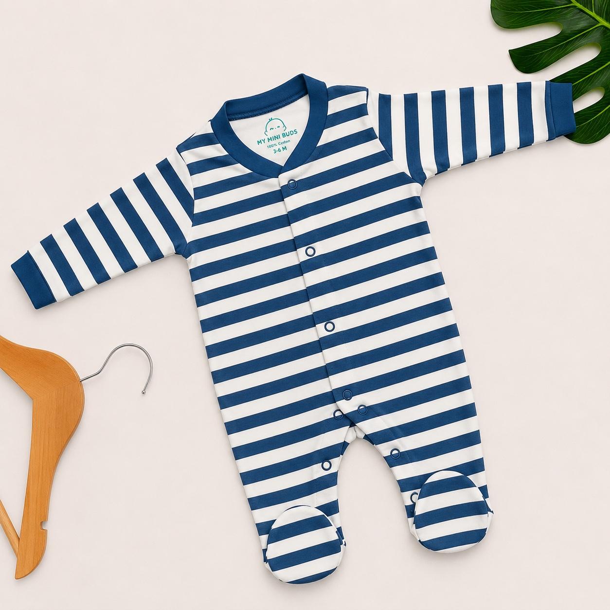 Sleep Suit- Drak Blue Combo