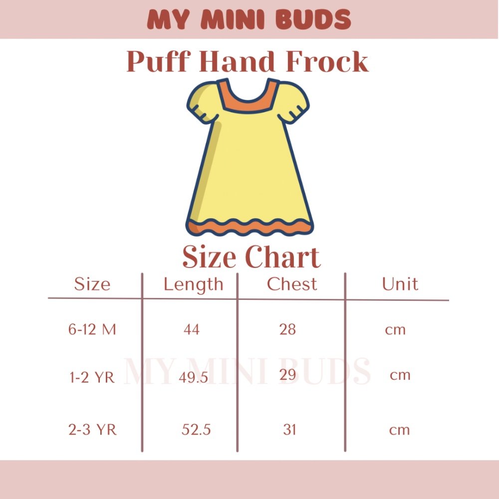 White Water Melon -Puff Hand Frock