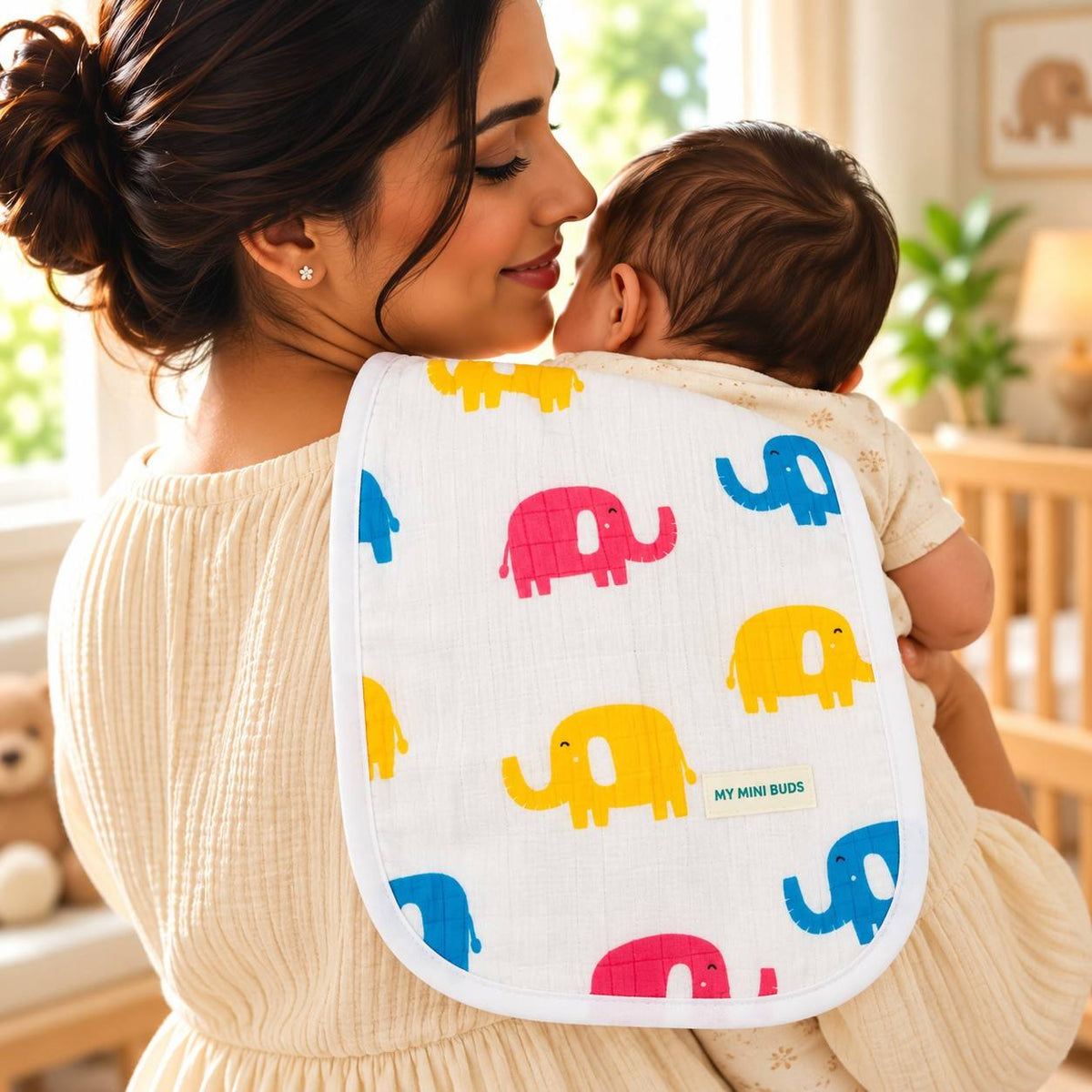 Muslin Burp Cloth - Elephant