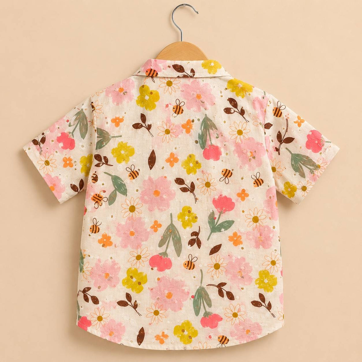 Hakoba sleeve shirt- Honey Bee Floral