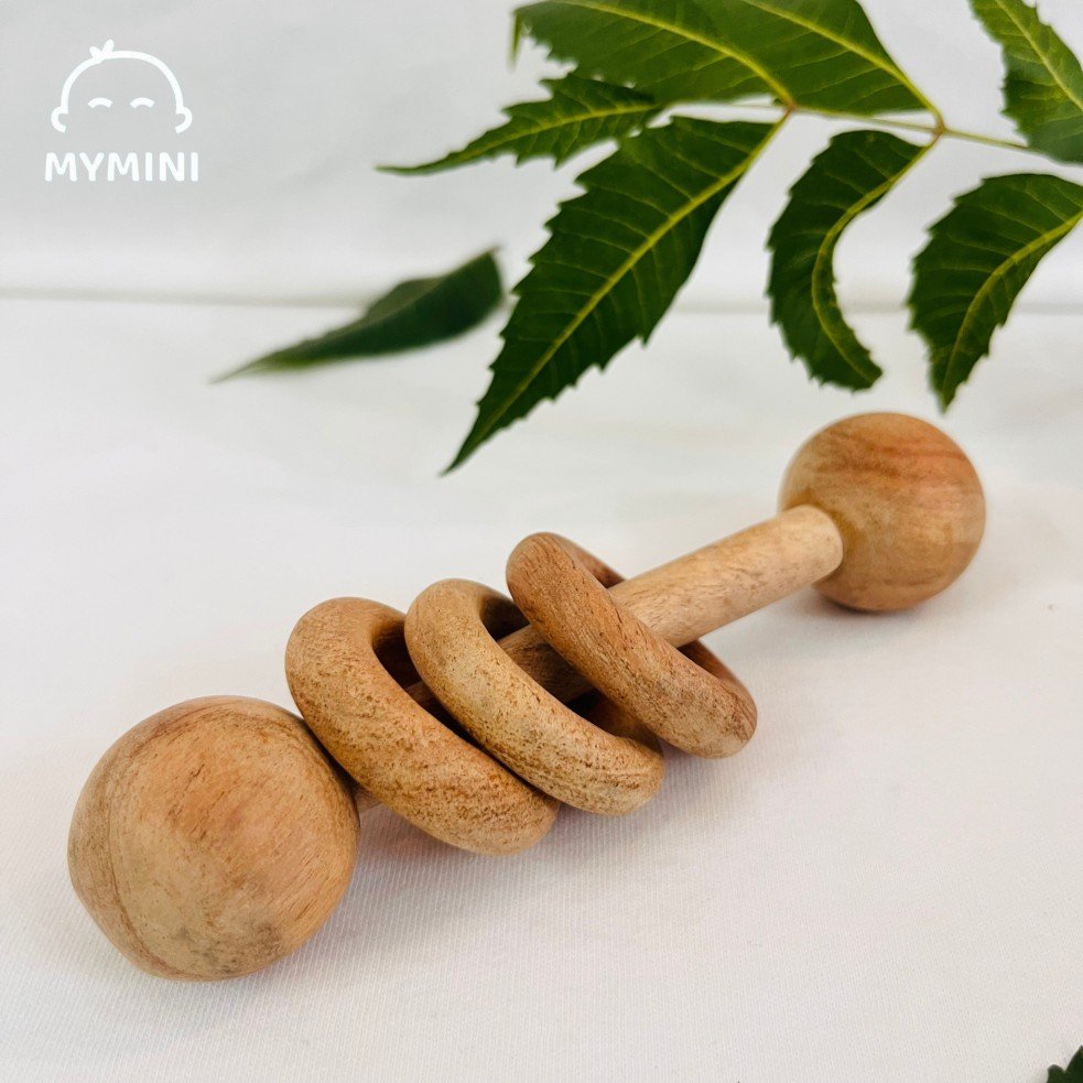 Dumb bell Rattle-Neem Wooden Teether