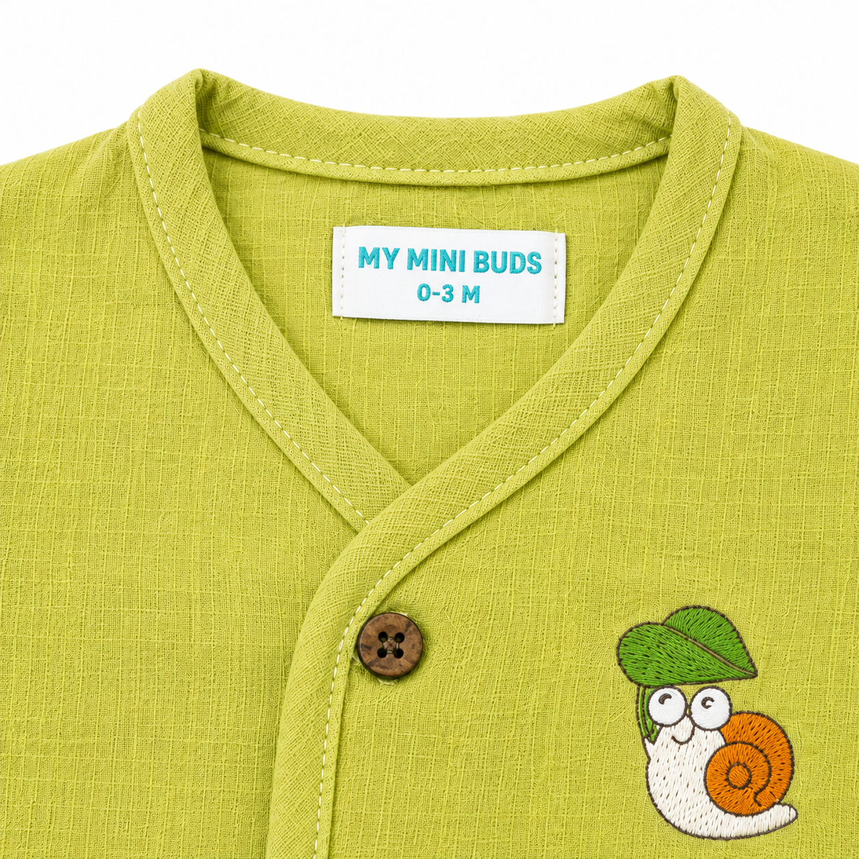 Muslin Jabla set-Crinkle- Green snail