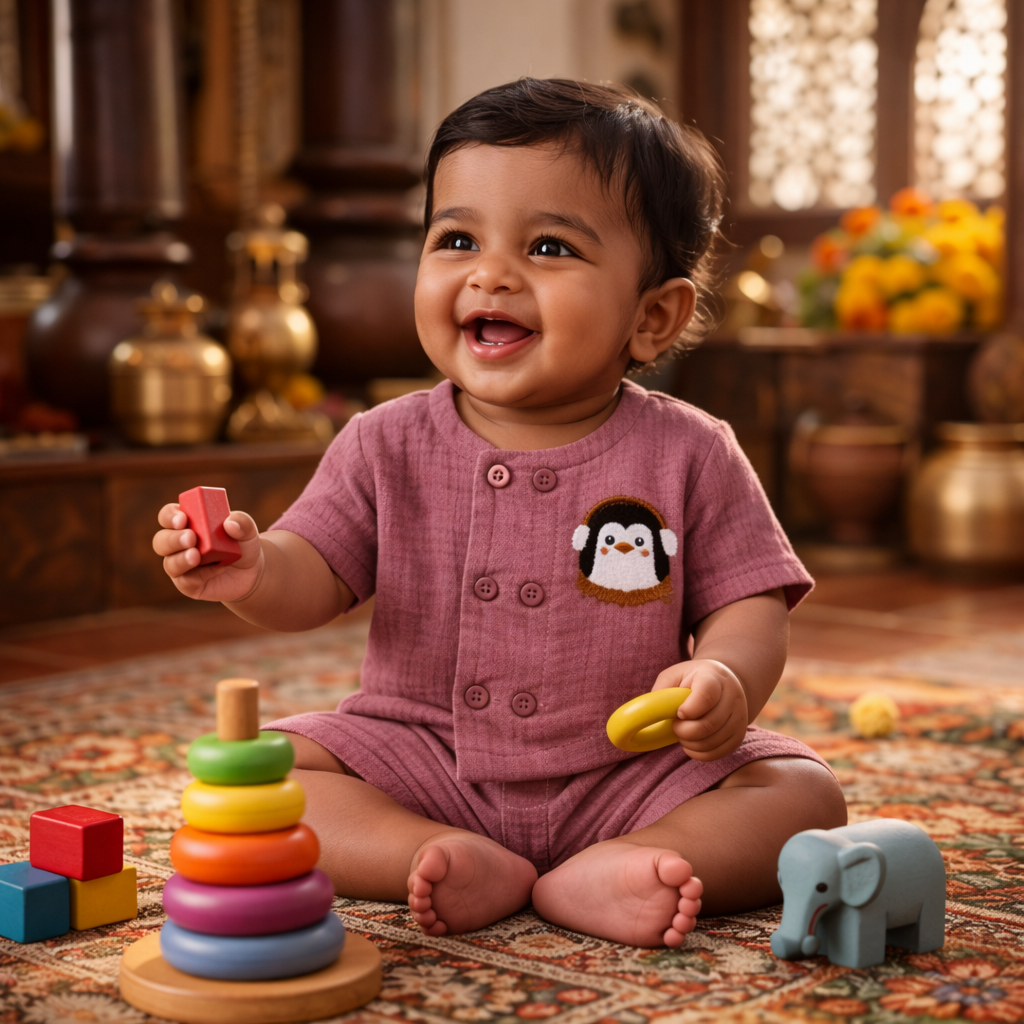 Muslin coords set-Crinkle- Penguin