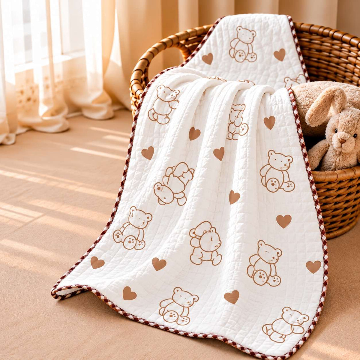 Brown teddy -2 layer Blanket 85*85cm