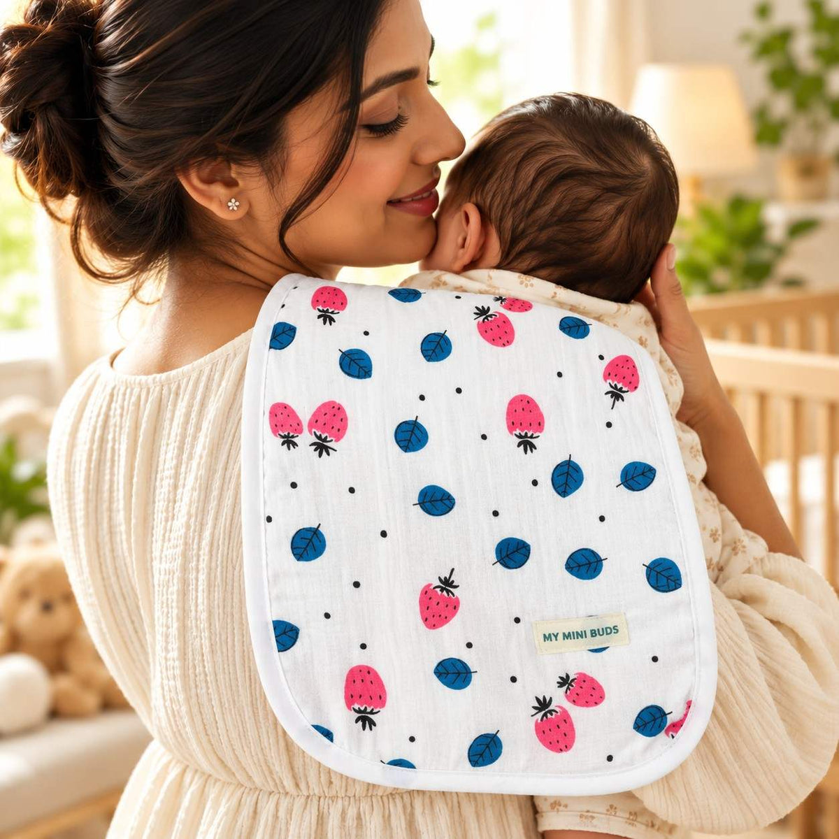 Muslin Burp Cloth - Strawberry
