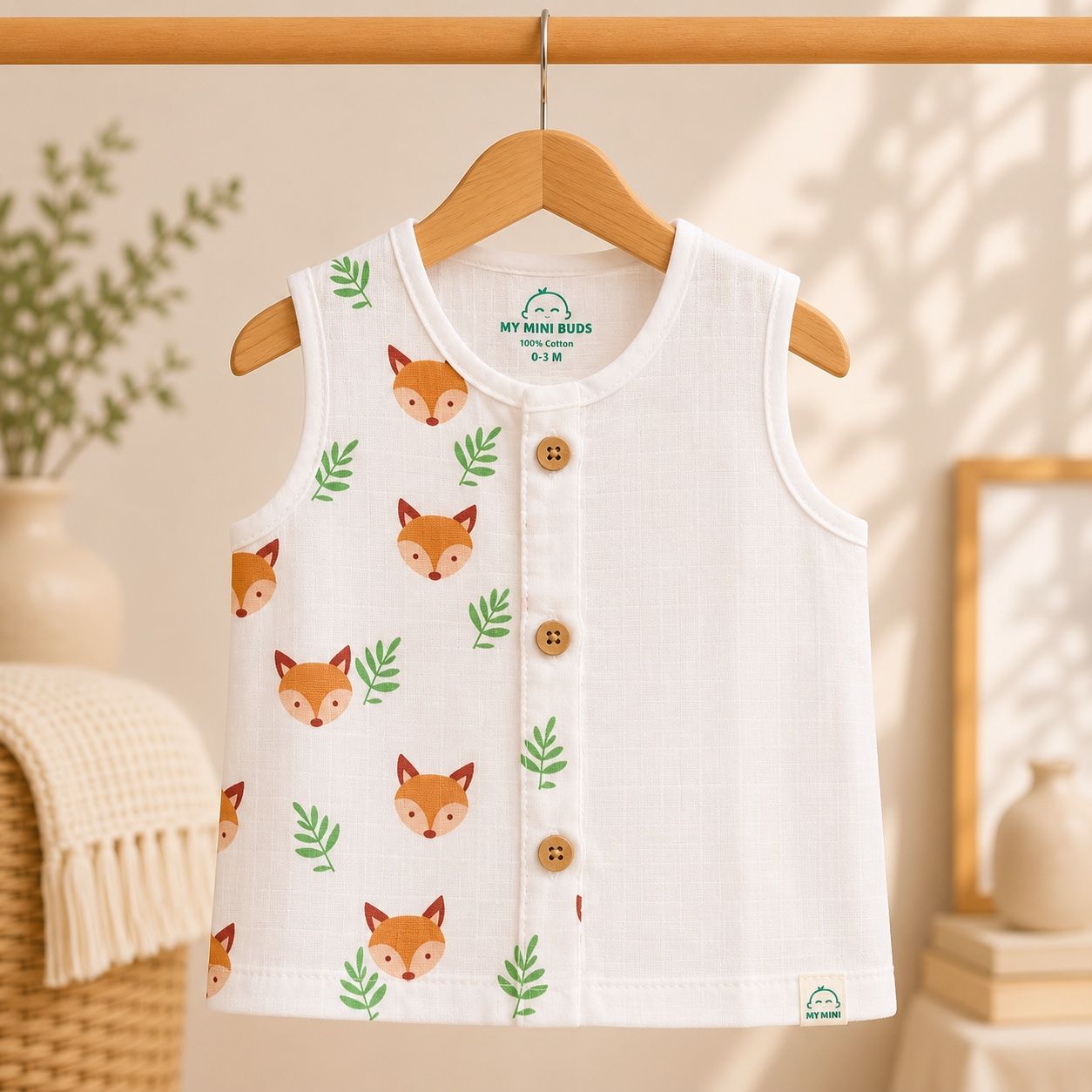Muslin Button Jabla-Fox Pannel