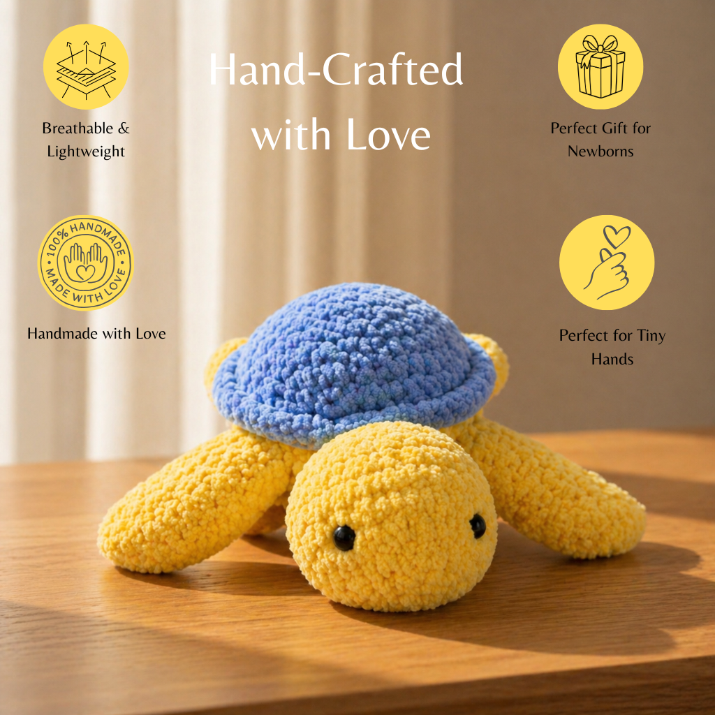 Crochet BabyToy-Cozy Turtle-Handmade