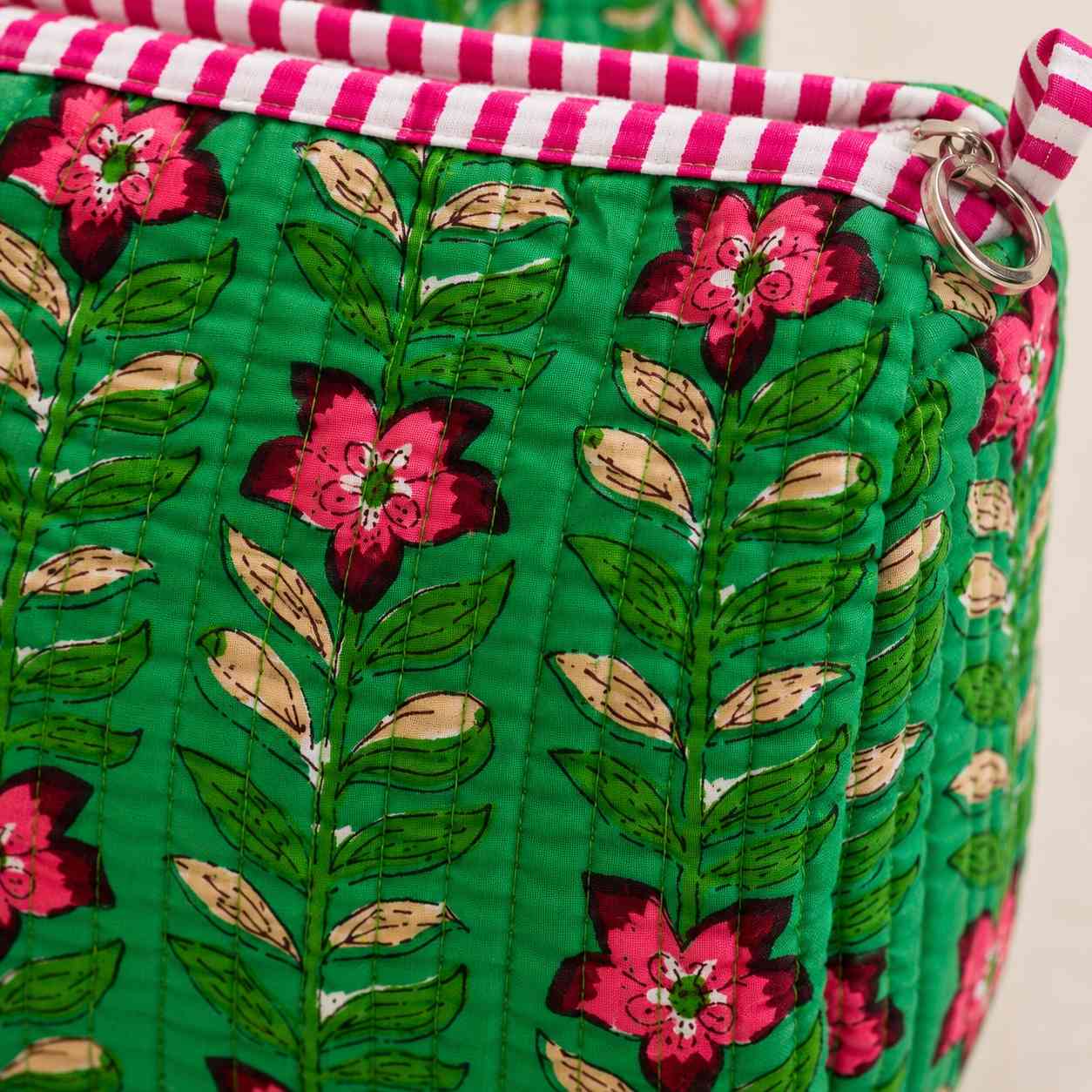 Pack of 3_ Green Floral- Toiletry bag