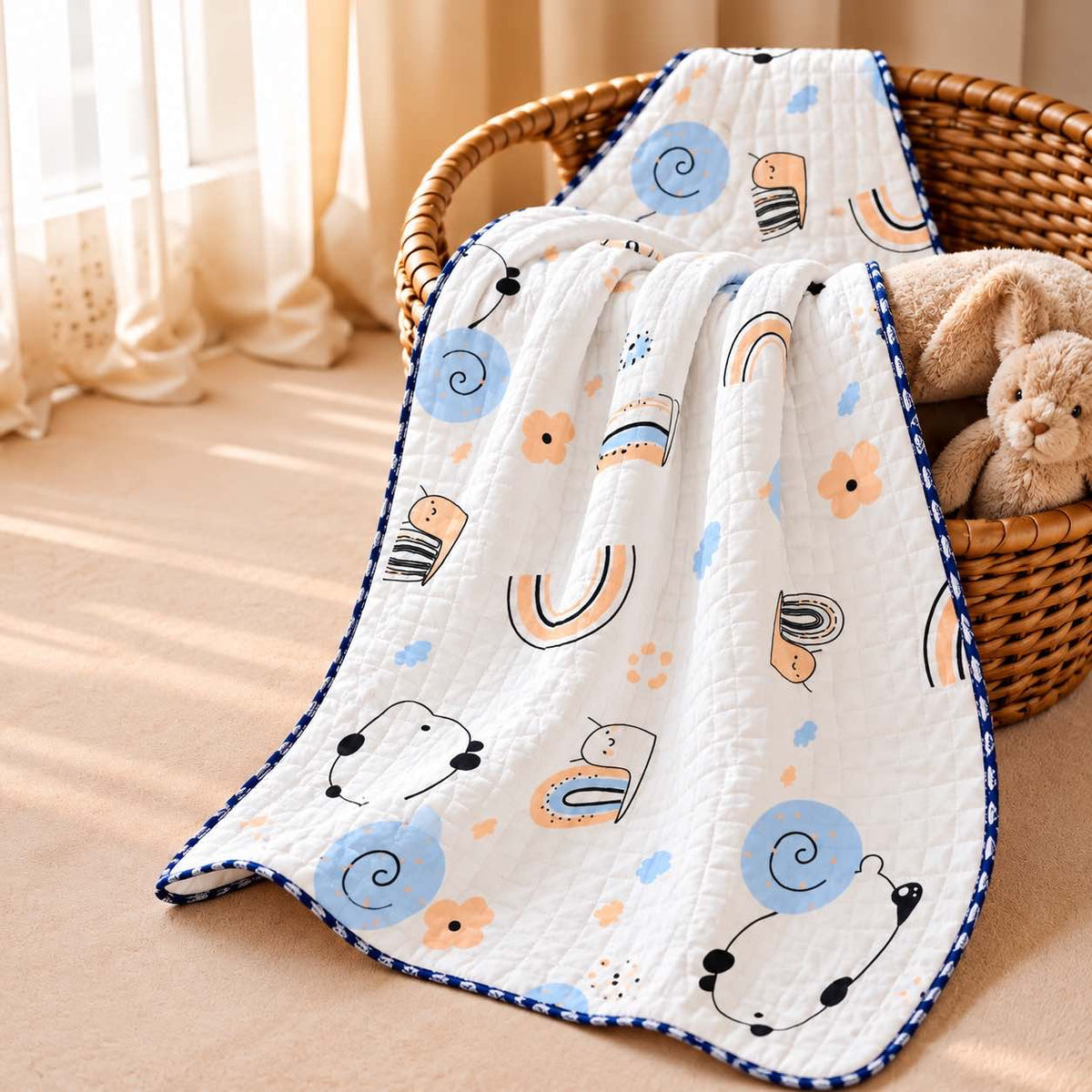 Snail print -2 layer Blanket 85*85cm