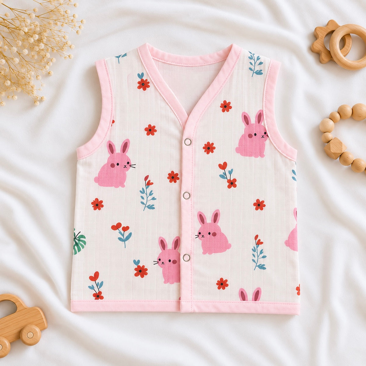 Muslin Snap Button Jabla- Rabbit