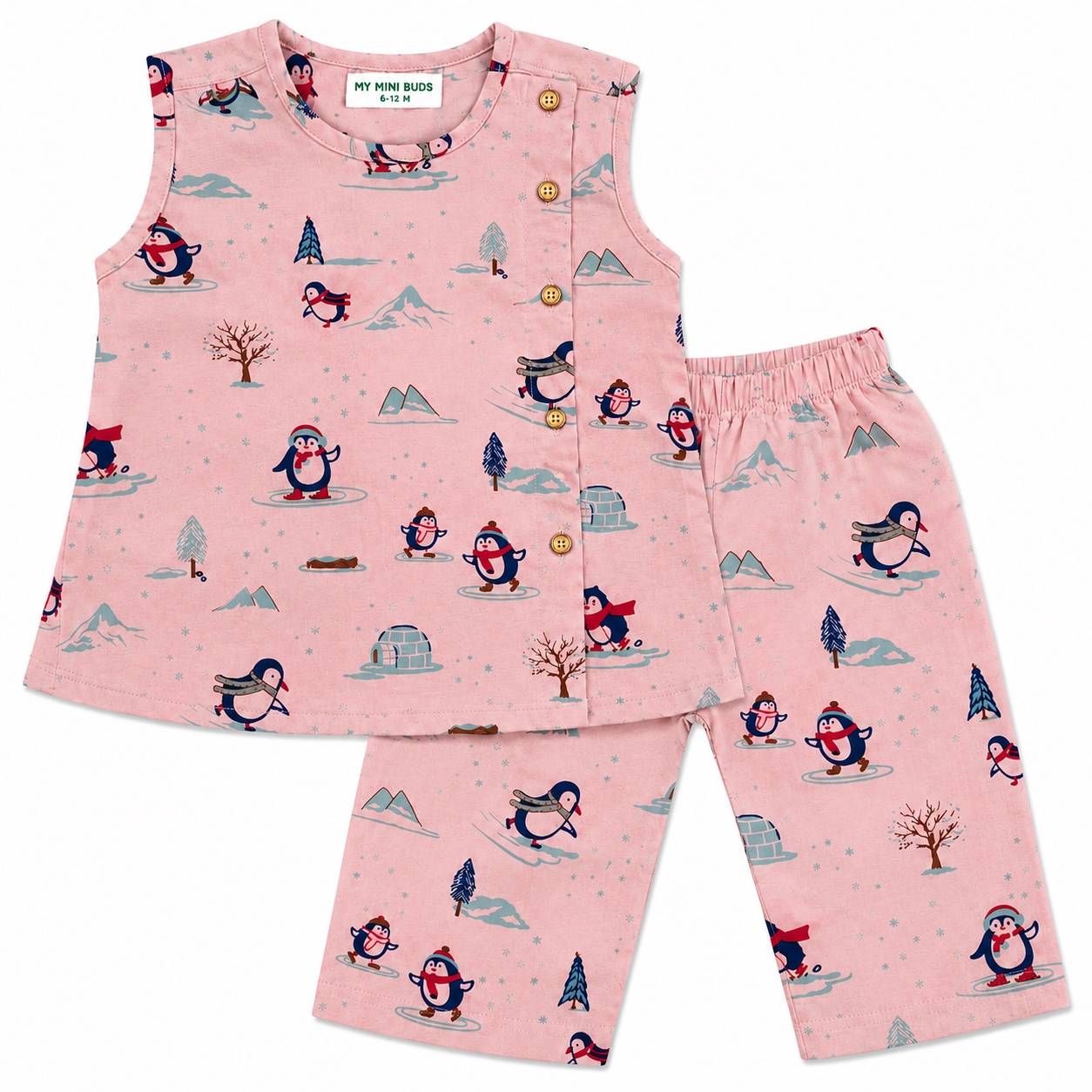 Penguins Print -Co-Ord Set-cotton