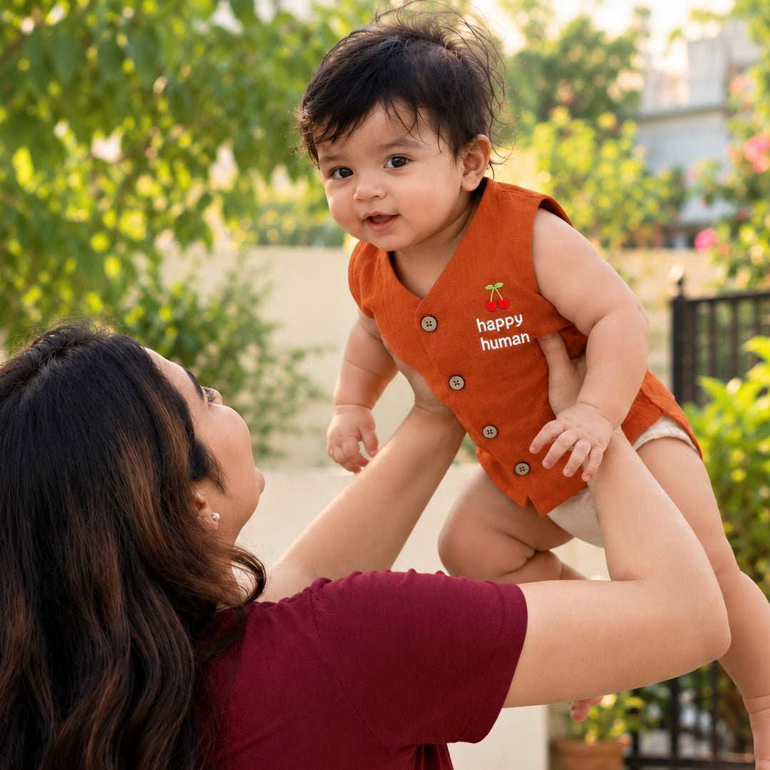 Brown happy human- Vest