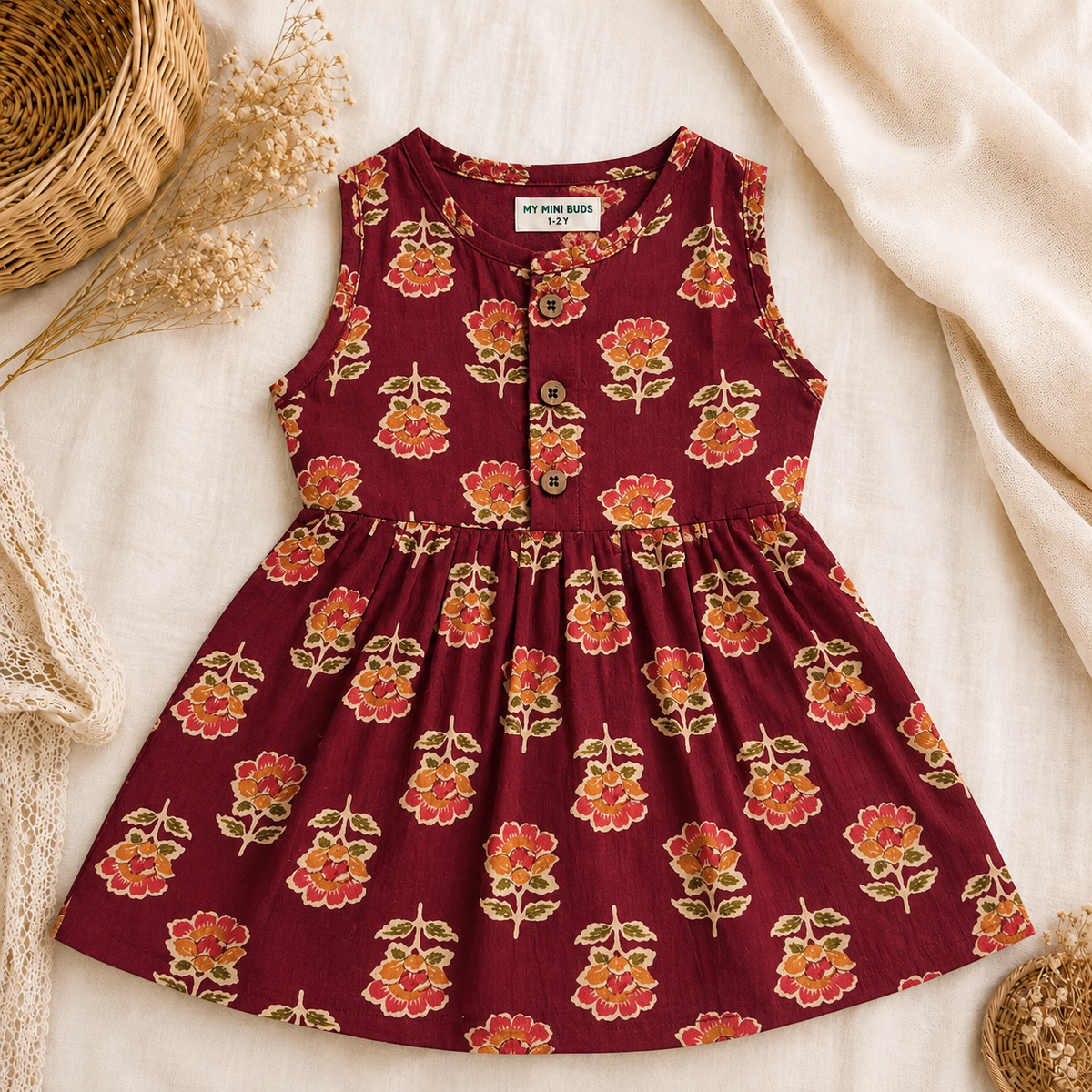 Cotton Frock-Buta Floral Style
