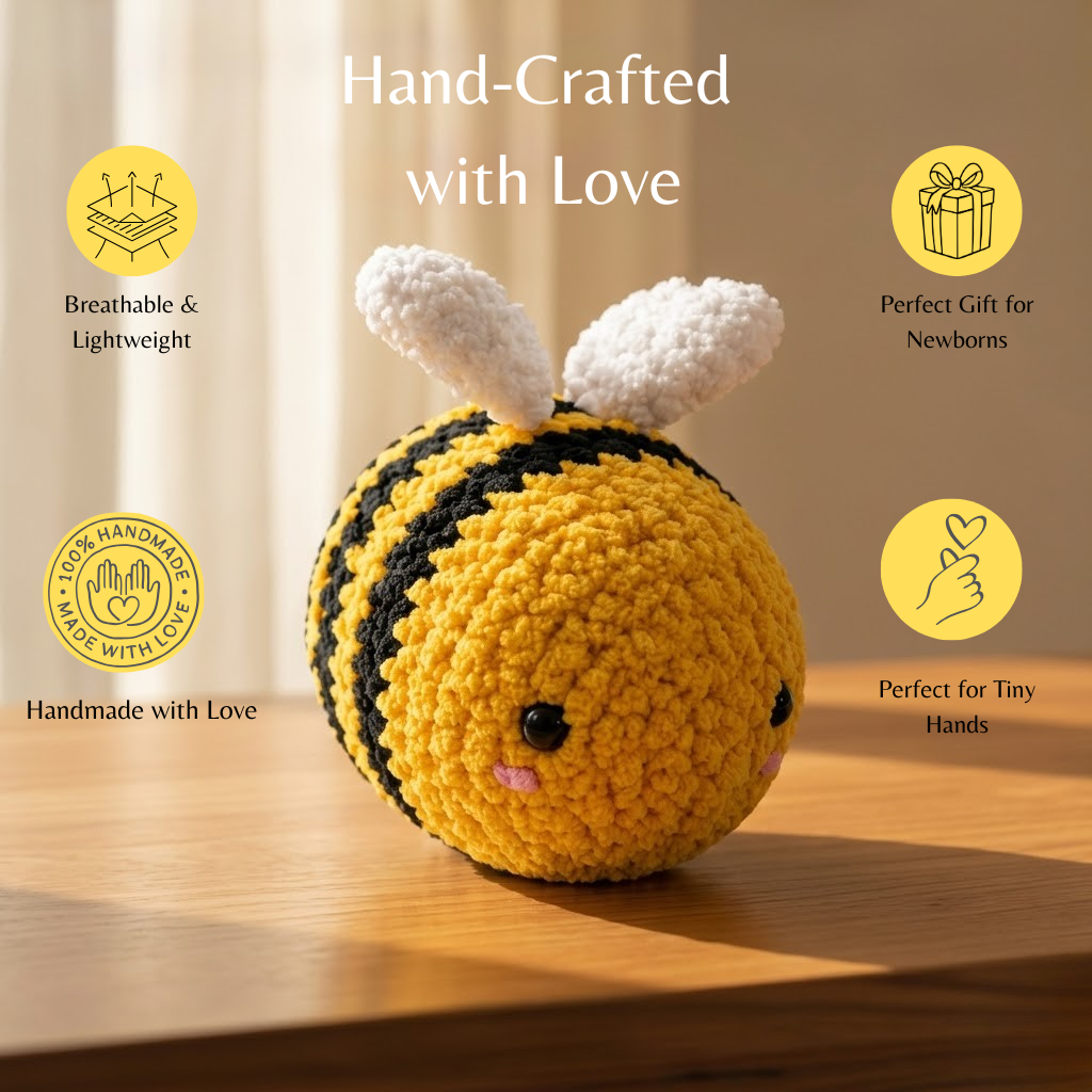 Crochet Toy-Buzz Honey Bee-Handmade