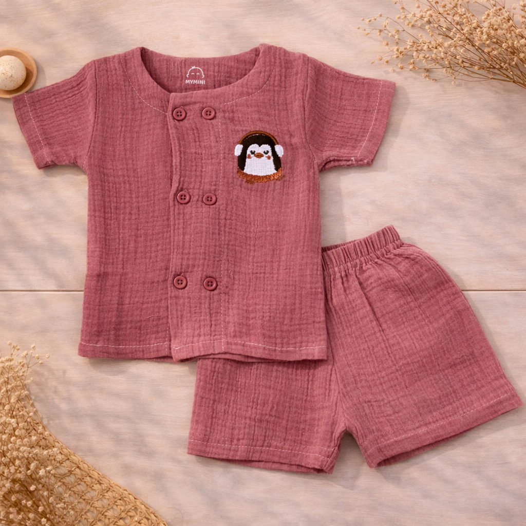Muslin coords set-Crinkle- Penguin