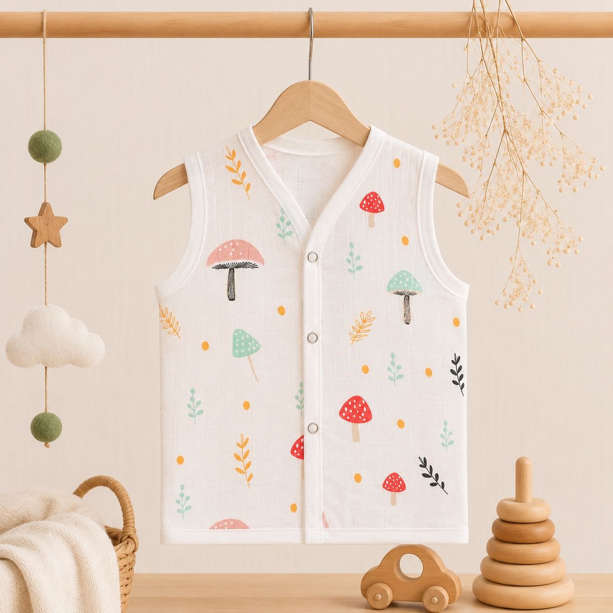 Save_5% Muslin SnapButton Jabla- Combo Pack of 10 (Assorted)
