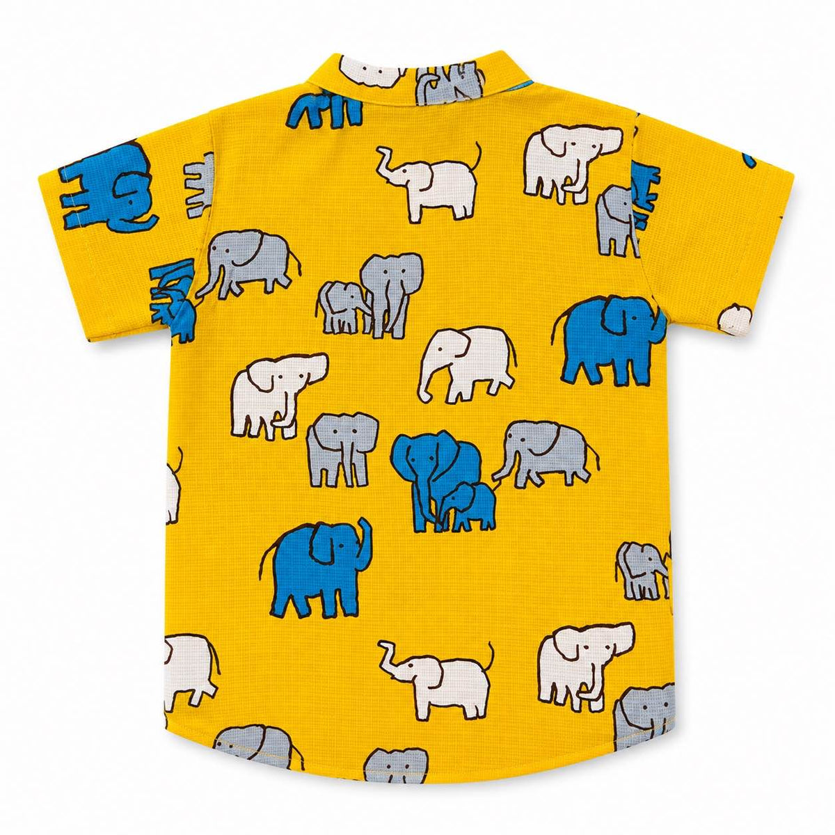 Kota Cotton Kids Ethnic Shirt – Yellow Elephant