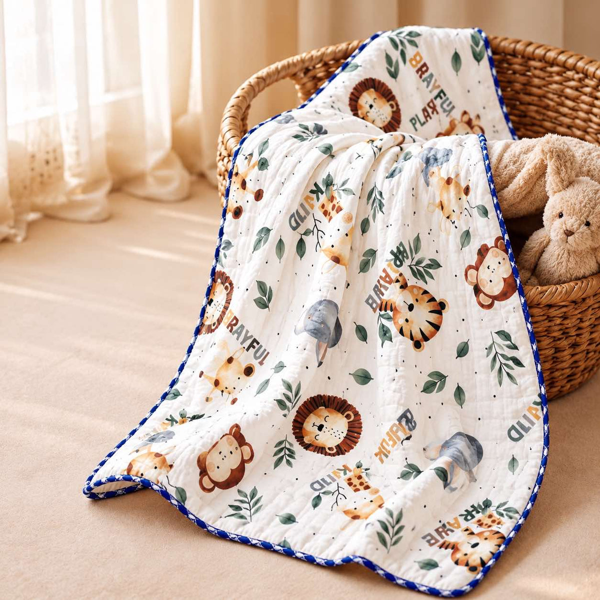 Animals -2 layer Blanket 85*85cm